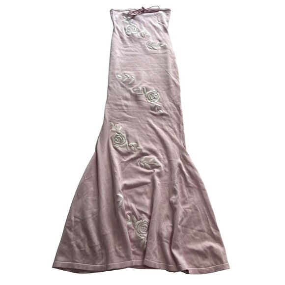 Meshki Dresses & Skirts - NWOT Meshki Lorelai Strapless Rose Knit Maxi Dress in Fairy Floss Pink